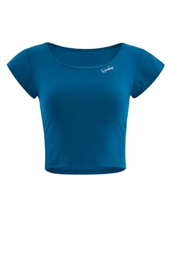 Winshape Damen Functional Light and Soft Cropped Shirt - Teal Green - Figurbetontes T-Shirt aus ultra weichem Funktionsstoff mit temperaturregulierendem Effekt, ideal für Fitness, Pilates, Yoga und Freizeit.