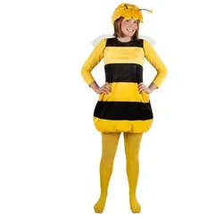 Biene Maja Kostüm für Erwachsene - Tierkostüm XXL - Hochwertiges Lizenzkostüm der beliebten Biene Maja für Fasching, bestehend aus bequemem Oberteil und Flügeln. Ideal als Paar-Kostüm mit dem Willi Kostüm!