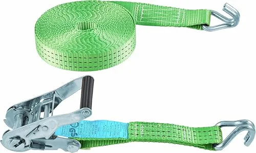 Connex Zurrgurt - Zweiteilig - 8 m x 38 mm - 3000 kg maximale Belastbarkeit - Mit Spannratsche & Spitzhaken - Aus Polyester / Spanngurt / Ladungssicherung / Ratschengurt / DY270606