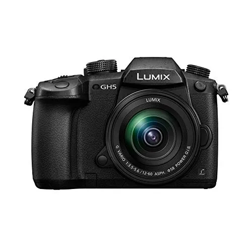 Panasonic Lumix GH5M | Expert Hybrid Kamera + Lumix 12-60mm Objektiv (4/3 20MP Sensor, Dual Stab, OLED Sucher, 4K60p/C4K24p 4:2:2 10bit, Tropicalised) Schwarz - Französische Version