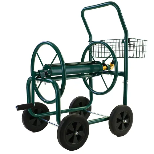 Schlauchwagen Schlauch Handwagen Grün mit Ablagekorb in grün von Ramroxx