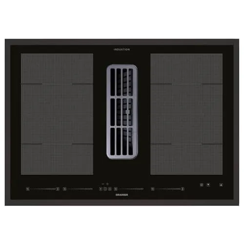 Oranier autarkes Kochfeld 80 cm Flächen-Induktion mit Dunstabzug KFA690 - Induktionskochfeld mit Multi-Slider inkl. schwarzen Kochfeldrahmen