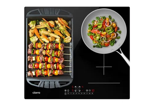 CIARRA Induktionskochfeld 60 cm mit 4 Zonen und BOOST-Funktion - Modernes Einbau-Induktionskochfeld mit 4 Zonen und flexibler Kochzone für optimale Anpassung an Ihr Kochgeschirr. Touch Control und Timer-Funktion sorgen für einfache Handhabung und maximale Flexibilität.