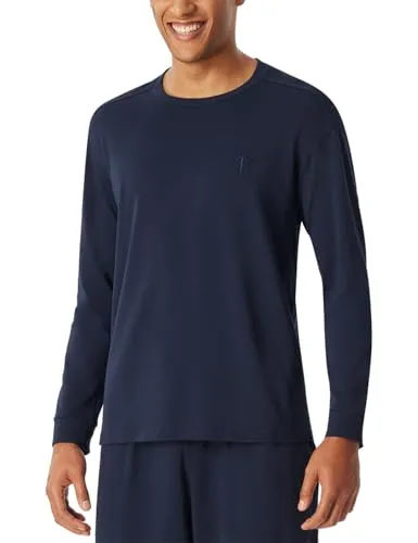 Schiesser Herren Schlafshirt Rundhals Langarm Loungewear Nightwear Organic Cotton 150 Years