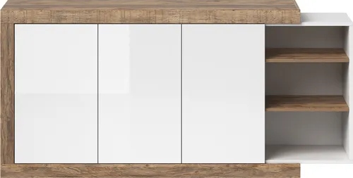 Sideboard Samdal Eiche Nb. SYLT-83 mit Hochglanz-Akzenten in braun von Lomadox
