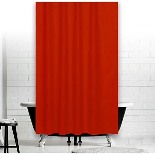 TEXTIL DUSCHVORHANG UNI ROT 120x200 cm INKL. QUALITÄTSRINGE 120 breit x 200 hoch! SHOWER CURTAIN RED!
