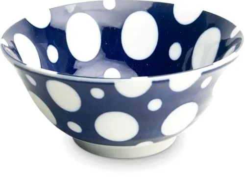 Japan-Bowls ASIATICA | Ramen Bowl Porzellan-Schalen 15 cm | Hochwertige asiatische Schüssel für Reis, Nudeln, Tapas, Udon, Müsli - Suppen-Schale mit japanischen Designs (Mitani Shizuku)
