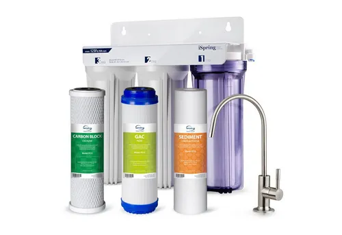 iSPRiNG Ersatzfilter US31 - 3-Stufen Untertischfilter für gesundes Wasser - Filter für sauberes Trinkwasser mit 3-Stufen-Filtration, entfernt effektiv Schwebstoffe und Chemikalien, während wertvolle Mineralien erhalten bleiben. Ideal für Küche und Haushalt.