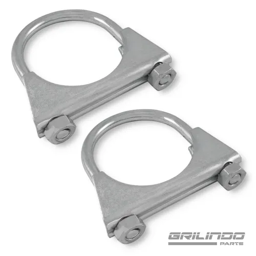 Auspuff Schellen ø 70 mm M8 Edelstahl U Bügelschelle U Bolt Klemme Rohrschelle 2