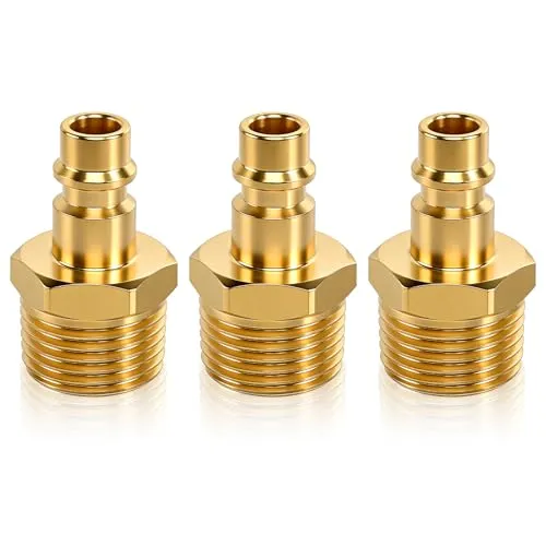 Stück Druckluftkupplung 1/2 Zoll Messing Druckluftanschluss Druckluft Kupplung 1/2 Zoll mit Außengewinde Druckluft Anschlüsse für Schlauchstecker Ventilsteckdose Gewindestecker 3