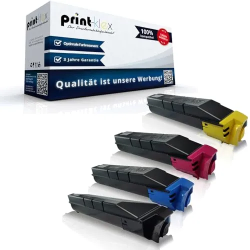 4X Print-Klex Tonerkartuschen kompatibel für Kyocera TASKalfa 4550 ci 4550 cig 4551 ci 5550 ci 5550 cig 5551 ci TK8505 TK 8505 TK-8505 Black Cyan Magenta Yellow - Color Line Serie