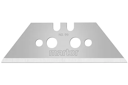 MARTOR 10 x Trapezklinge, Ersatzklingen Cuttermesser, Sicherheitsmesser, 19 mm, Scharf, Im Spender, 2-fach Nutzbar, Nr. 99