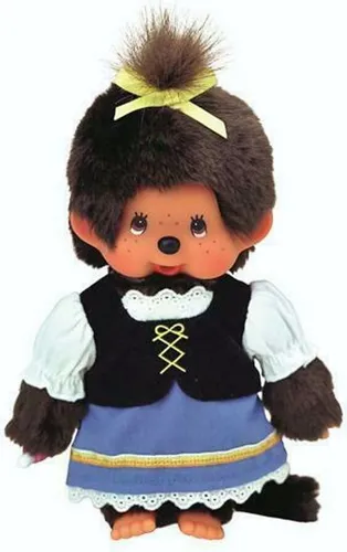SEKIGUCHI Monchhichi Plüschfigur Mädchen Bayrisch 20cm - Niedliche 20 cm Monchhichi Plüschfigur im bayrischen Outfit, ideal als Geschenk für Kinder ab 3 Jahren. Originalverpackt und perfekt für Sammler!