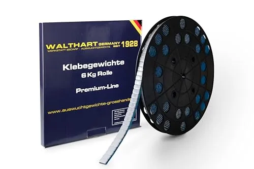 6kg Klebegewichte Wuchtgewichte Rolle 1200x5g Stahlgewichte Verzinkt Grau Pulverbeschichtet Kleberiegel mit Abrisskante Auswuchtgewichte für Alufelgen - Kunststoffbeschichtet FE-Klebegewichte