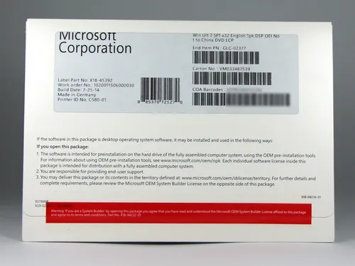 Produktbild Windows 7 Ultimate 32-Bit SP1