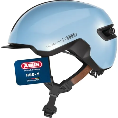 ABUS Urban Helm HUD-Y - Cooler Fahrradhelm mit LED-Rücklicht - Fahrradhelme mit robustem In-Mold Design für optimalen Schutz, stylischem LED-Licht und magnetischem Verschluss – ideal für den Alltag und sicheres Fahren.