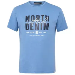 north 56 4 Print-Shirt Printed T-Shirt in Herren Übergrößen von North, blau blau 4XL