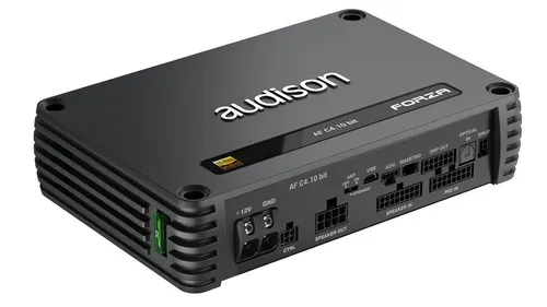 Audison Forza AF C4.10 bit 4 Kanal Verstärker - Endstufen mit 10 Kanal DSP, 600W Leistung und Hi-Res-Kompatibilität für audiophilen Klang und maximale Flexibilität.