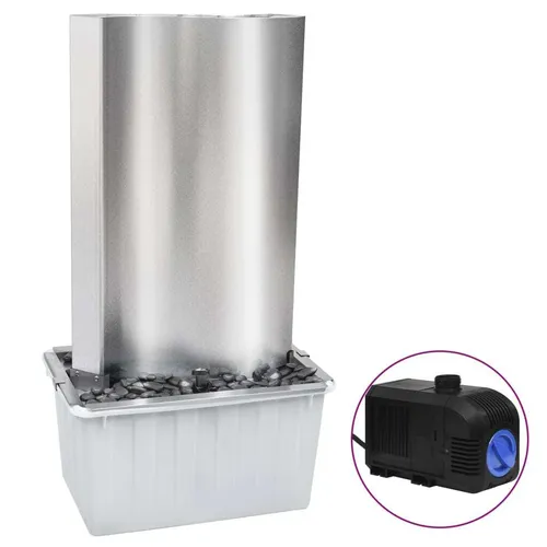 vidaXL Gartenbrunnen aus Edelstahl mit LED-Lichtern