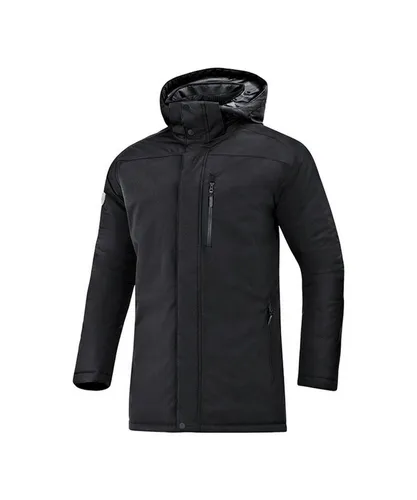 Jako Stadionjacke JAKO Winterparker Coachjacke - Windbreaker für Herren, atmungsaktiv und wärmend, ideal für Outdoor-Aktivitäten bei schlechtem Wetter, mit Kapuze und mehreren Taschen für praktischen Stauraum.
