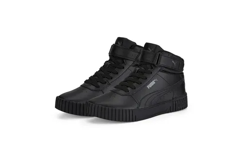 PUMA Damen Carina 2.0 Mid Sneaker - Schwarz, 37 EU - Damen-Sneaker mit halbhohem Schaft aus Leder und recyceltem Material, bietet perfekten Tragekomfort und stylisches Design.