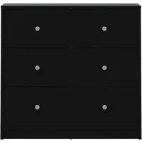ebuy24 Kommode Maria – 3 Schubladen in Schwarz - Kommode mit 3 Schubladen, stilvolles Design und hohe Haltbarkeit, ideal für jedes Zuhause.