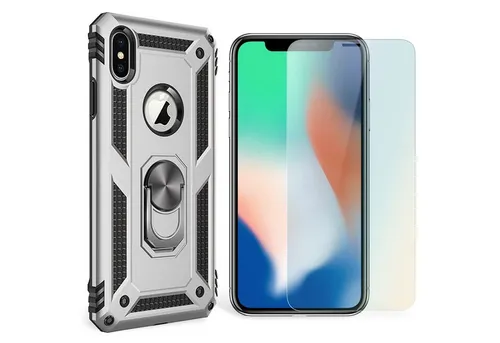 Nalia Smartphone-Hülle Apple iPhone X Apple iPhone XS, Outdoor Military Style Hülle mit Ring / Extrem Schützend / Panzer Case
