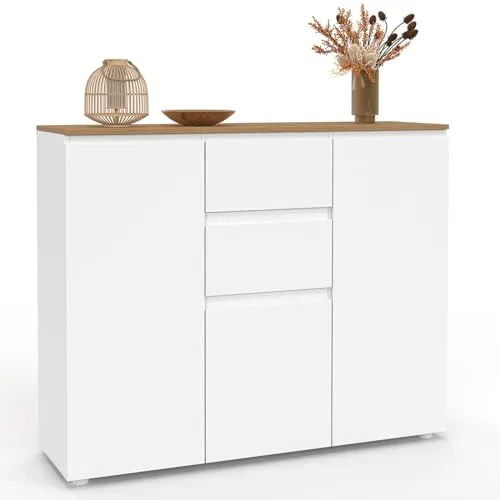 IDMarket Sideboard Toby 100 cm mit 3 Türen und 2 Schubladen von IDMarket