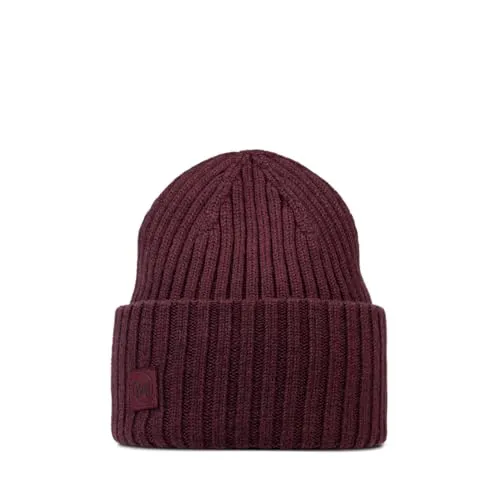 Buff® Strickmütze für Erwachsene - Rot - Modische Strickmütze aus 100 % natürlicher Merinowolle, ideal für extreme Kälte. Vielseitig und komfortabel – perfekt für Outdoor-Aktivitäten.