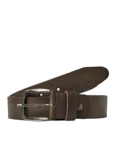 Jack & Jones Ledergürtel Paul (1-St) braun 105 - Hochwertiger Ledergürtel aus 100% Leder in dunkelbraun, ideal für den Casual-Urban-Stil mit robuster Dornschließe.