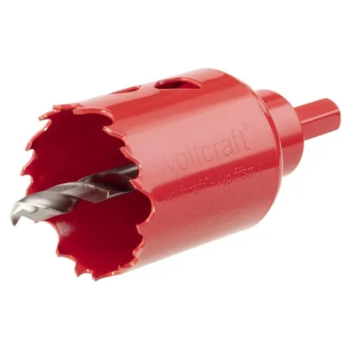 wolfcraft Bi-Metall-Lochsäge ⌀ 40 mm I 5469000 I Für Trockenbaumaterialien, Holz, Kunststoffe und Metalle, Schnitttiefe 40 mm