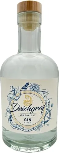 Deichgraf London Dry Gin 500 ml – Premium-Gin mit norddeutschem Charakter - Klassischer London Dry Gin mit kräftiger Wacholdernote und eleganter Kräuterkomposition. Ideal für Gin Tonic und Cocktails – Hochwertige Glasflasche mit Naturkorken.