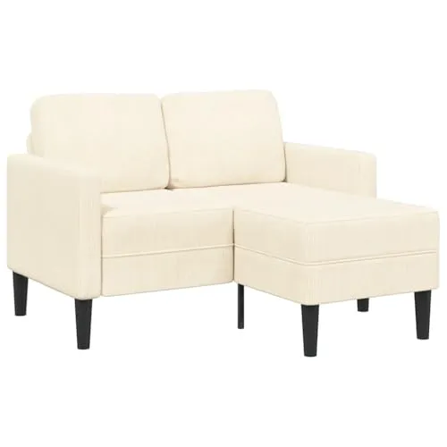 vidaXL 2-Sitzer-Sofa mit Chaiselongue L-Form Creme von vidaXL