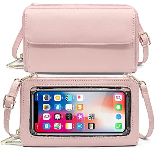 Handy Umhängetasche Damen Handtasche Touchscreen Handytasche mit Geldbörse zum Umhängen RFID Schutz Handy Geldbeutel Umhängetasche Damen Klein Crossbody Schultertasche Passt Handy unter 6,9