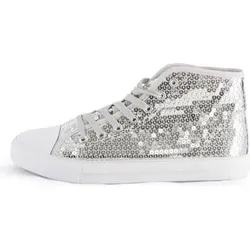 Pailletten Schuhe Silber Glitzer für Damen & Herren – Designer Schnürer Gr. 39 - Schillernde Pailletten-Schuhe für jeden Anlass. Ideal für Partys, Karneval oder den Alltag. Die hochwertige Verarbeitung sorgt für Langlebigkeit und ein stylisches Statement.