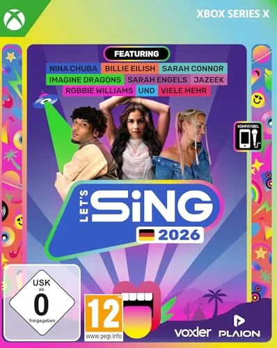 Lets Sing 2026 XBSX - Karaoke-Spiel für unvergessliche Nächte, mit 35 Chart-Hits und 4 Spielmodi. Ideal für Partys, bis zu 4 Spieler, inklusive 1 Monat VIP-Pass für zusätzliche Songs.