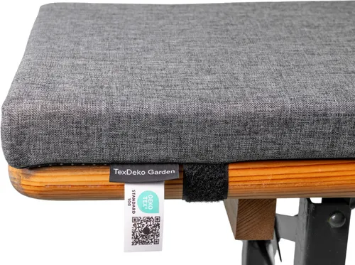 TexDeko® Ecolen Bierbankauflage gepolstert 180x25x4 cm XL in grau von TexDeko
