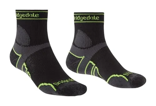Bridgedale Herren Trail Run Lightweight T2 Merino Sport 3/4 Crew Socken, Schwarz, XL