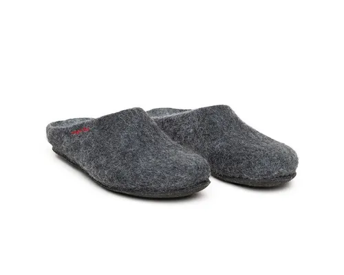Magicfelt Hausschuhe 709 für Damen & Herren - 100% Merino-Wolle, Anthra, Größe 42 - Hausschuhe aus 100% Merinowolle, gefertigt in Österreich. Anatomisch geformt für optimalen Halt und ein gesundes Fußklima.