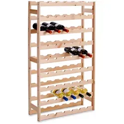 Zeller Present Flaschenregal aus Kiefernholz für 54 Flaschen - Flaschenhalter aus massivem Kiefernholz, bietet Platz für 54 Flaschen und überzeugt durch einfache Selbstmontage. Ideal für Weinliebhaber und stilvolle Küchen.