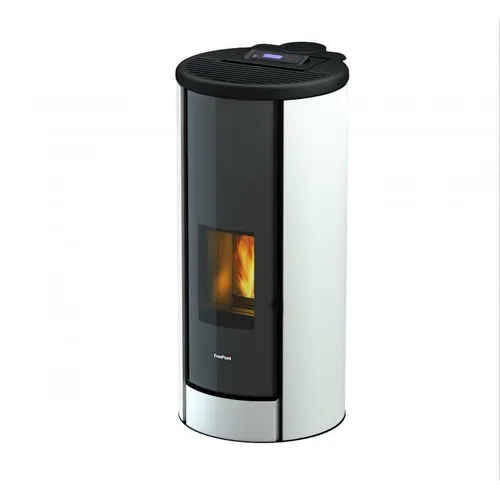 FREEPOINT Pelletofen BREEZE AIRTIGHT WiFi – Effizient Heizen mit Stil - Kaminofen mit WiFi-Steuerung, eleganter weißer Stahlverkleidung und Heizleistung bis 9,1 kW – ideal für gemütliche Wärme in Ihrem Zuhause.