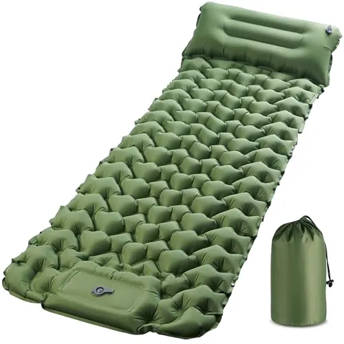 Selbstaufblasende Isomatte – Ultraleichte Campingmatratze mit Fußpumpe