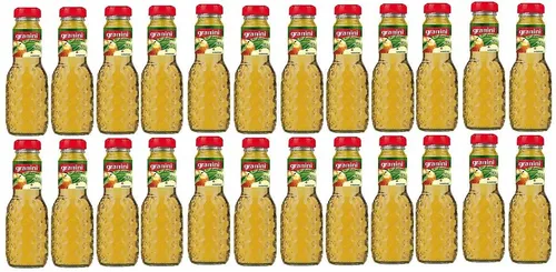 Granini Apfelsaft klar in 200ml MEHRWEG Flaschen - 100% Apfelsaft aus Konzentraten, ideal für unterwegs – 24 x 0,2 l Glasflaschen mit Pfand.