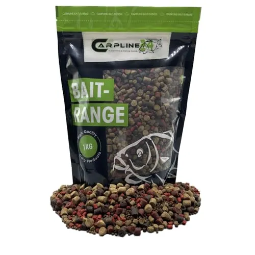 Carpline24 Halibut Pellet Mini Mix 20kg 2-9mm - Baits zum Anfüttern & Angeln von Karpfen, Futterpellets als Angelköder, Verschiedene Partikelgrößen