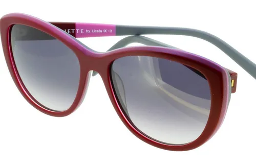 JETTE Sonnenbrille - stilvolle Weinrote Damenbrille - Sonnenbrille aus Kunststoff mit schwarzem Glas, ideal für modebewusste Damen. Der vollrandige Rahmen sorgt für optimalen Schutz und einen eleganten Look.