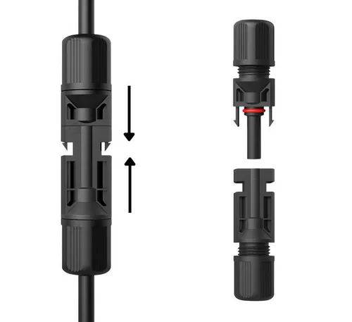 smartEC Solarstecker/Buchse 1 Paar 4 - 6mm² Solarkabel, Außendurchmesser 5,2mm (79 cm), Kabeltyp H1Z272-K IP68 Verlängerungskabel 5-30 Meter