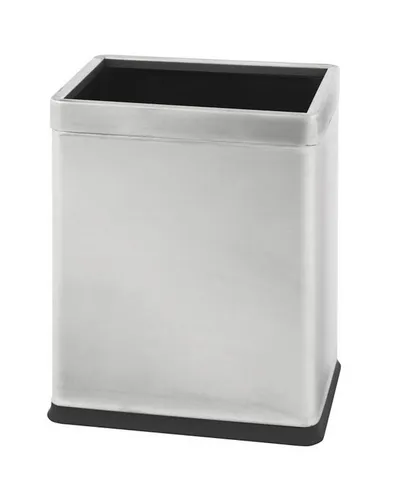 PROREGAL® Papierkorb 10L aus Edelstahl - Doppelwandiger eckiger Papierkorb aus matt Edelstahl mit 10L Volumen, ideal für stilvolles Wohnen. Perfekt für Büro und Haushalt.