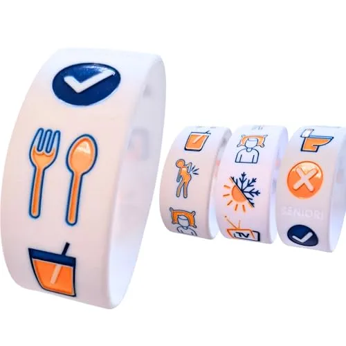 SENIORI Kommunikationsband für Aphasie-Patienten – Silikon- Armband Schnelle und einfache Verständigung nach Schlaganfall