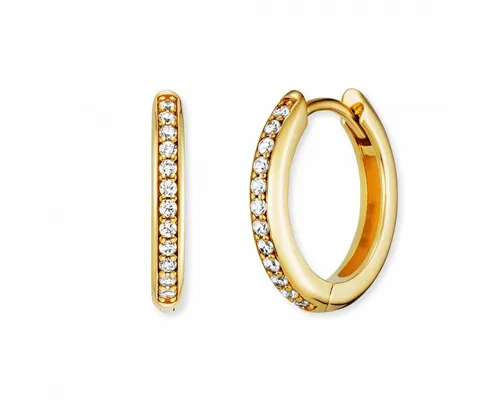 Engelsrufer Creolen ERE-LOLA-ZI-G-CR-16 aus 925er Silber - Ohrringe aus 925er Silber in elegantem Gold, ideal für besonderen Anlass und täglichen Stil.