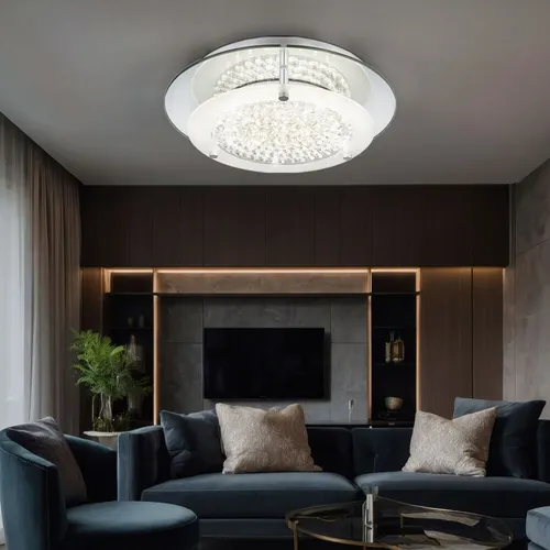 Elegante Deckenleuchte mit Kristallen, 12W LED